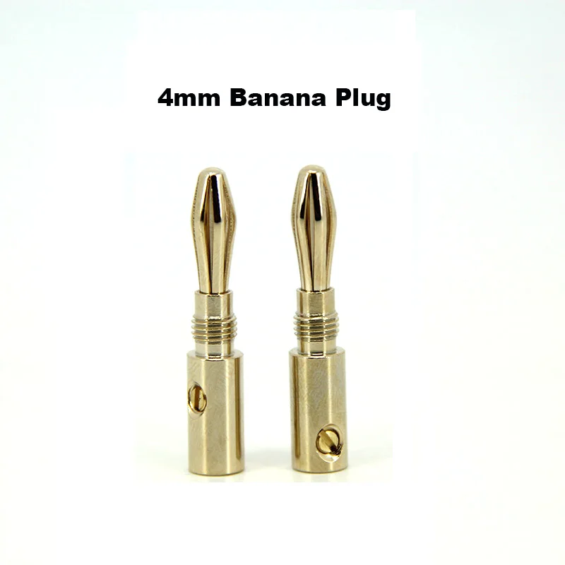 2/4/8 шт., винт для аудиодинамика, позолоченная пластина, медные вилки, разъемы 4 мм, JackSpeakers, кабель усилителя, штекер, штабелируемый