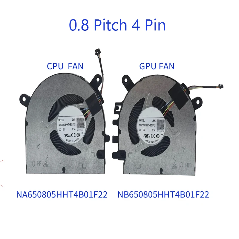 Ventilateur CPU/GPU NA650805HHT4B01F22 NB650805HHT4B01F22 pour Machenike MC‑X14 ThundeRobot T‑book14