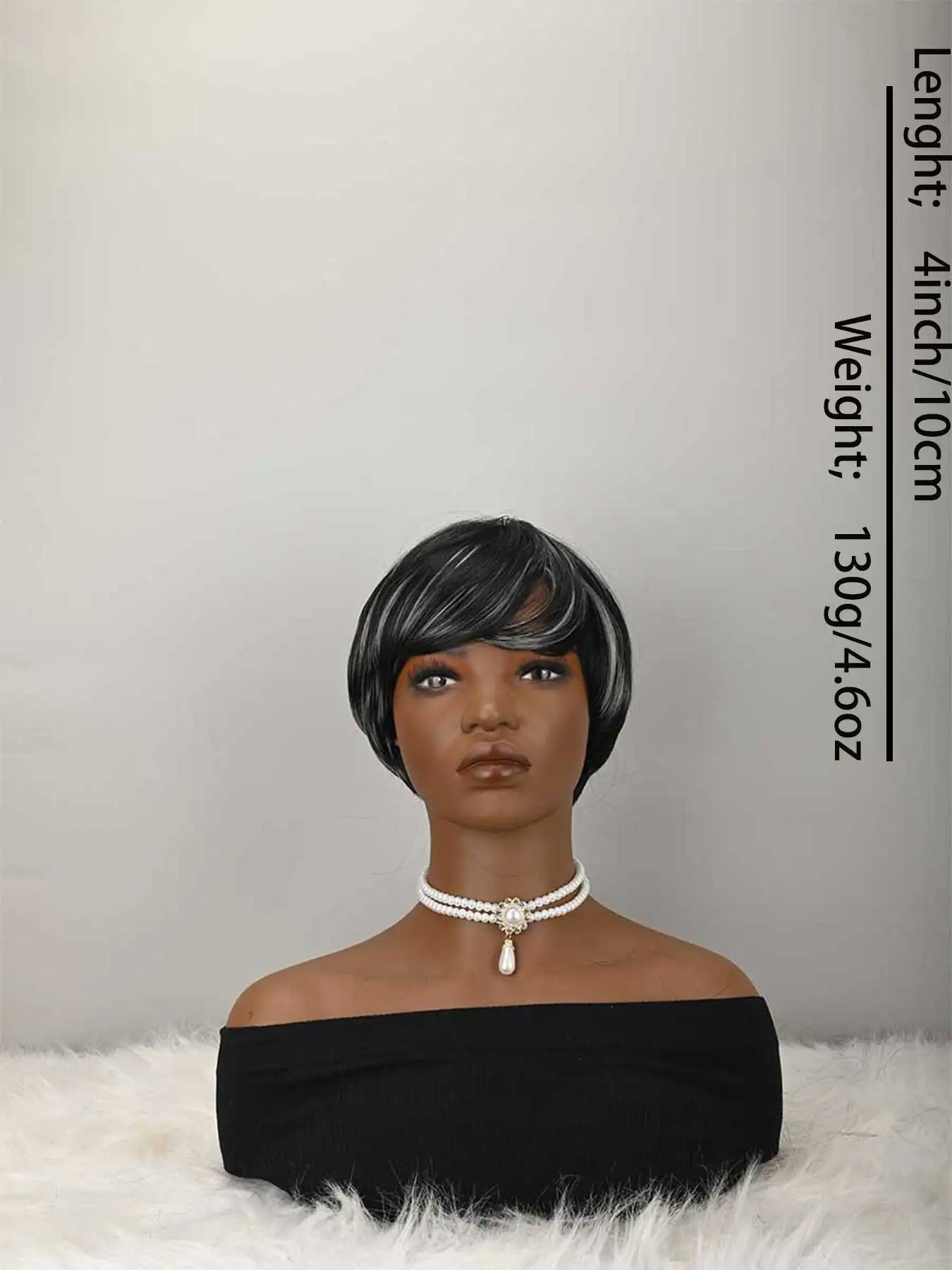 Short Curly Wig with Bangs for Women
