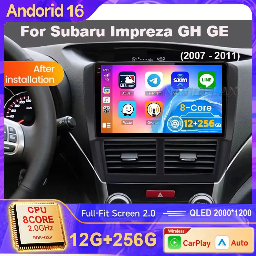 Android 16 Carplay Car Radio For Subaru Impreza GH GE 2007 2008 2009 2010 2011 2021 2013 2 Din Multimedia Player 2 din Head Unit