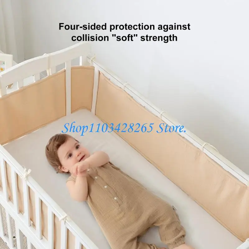 1 set ademend katoenen wiegbumperbeschermer beschermende vulling voor babybedveiligheid G2TE