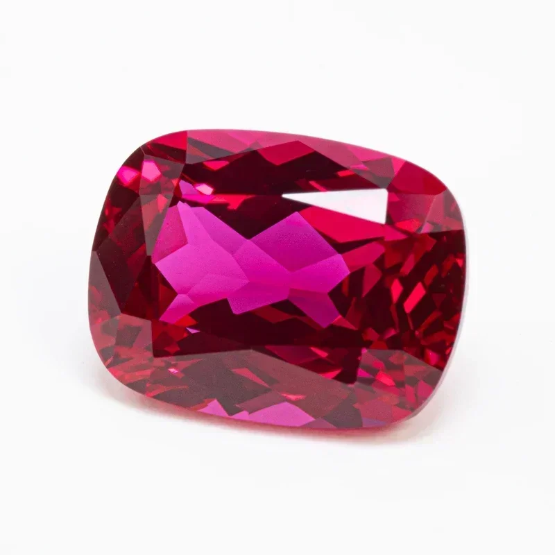 Top Lab Grown Ruby Red Rectangular Cushion Shape Gemstone VVS1 For Charm DIY Jewel Making Material Selectable AGL Certificate