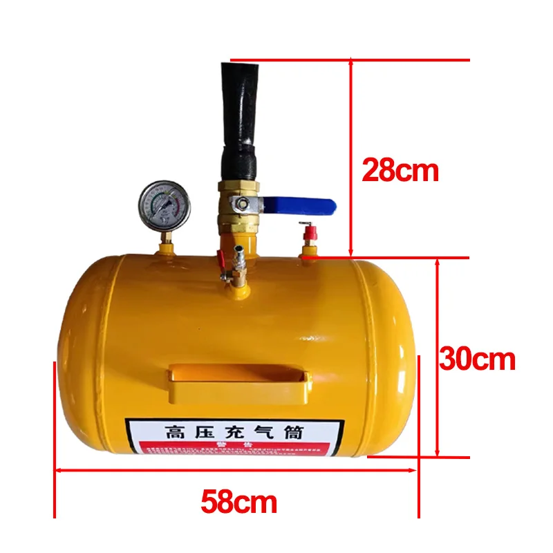 10 Gallon Vacuum Tire High-Pressure Inflation Cylinder Automotive Tire Repair Tools Car Truck RV Heavy Duty Vehicle Accessories