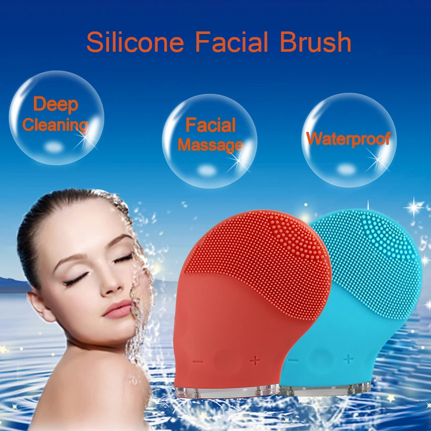 Household Electric Silicone Facial Cleanser,Electric Facial Cleanser,Mini Massage Brush Beauty Instrument Deep Cleaning