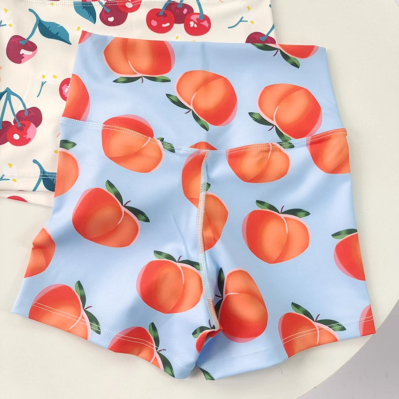 ผู้หญิงโดปามีนพิมพ์กางเกงขาสั้นโยคะแห้งเร็วยืดสูงออกกําลังกายการฝึกอบรมกีฬากางเกงขาสั้น