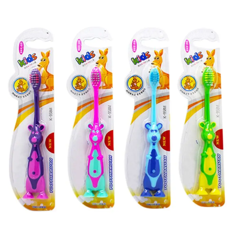 2024 Children\'s Soft Hair Small Head Toothbrush Cartoon Kangaroo Baby Practice Toothbrush