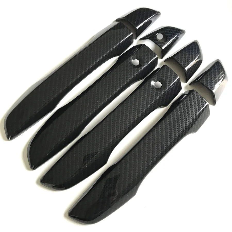 

YAQUICKA 8Pcs Carbon Fiber Style Car Exterior Door Handle Grab Cover Bezel Trim Styling For Honda Civic 10th 2016 2017 RHD