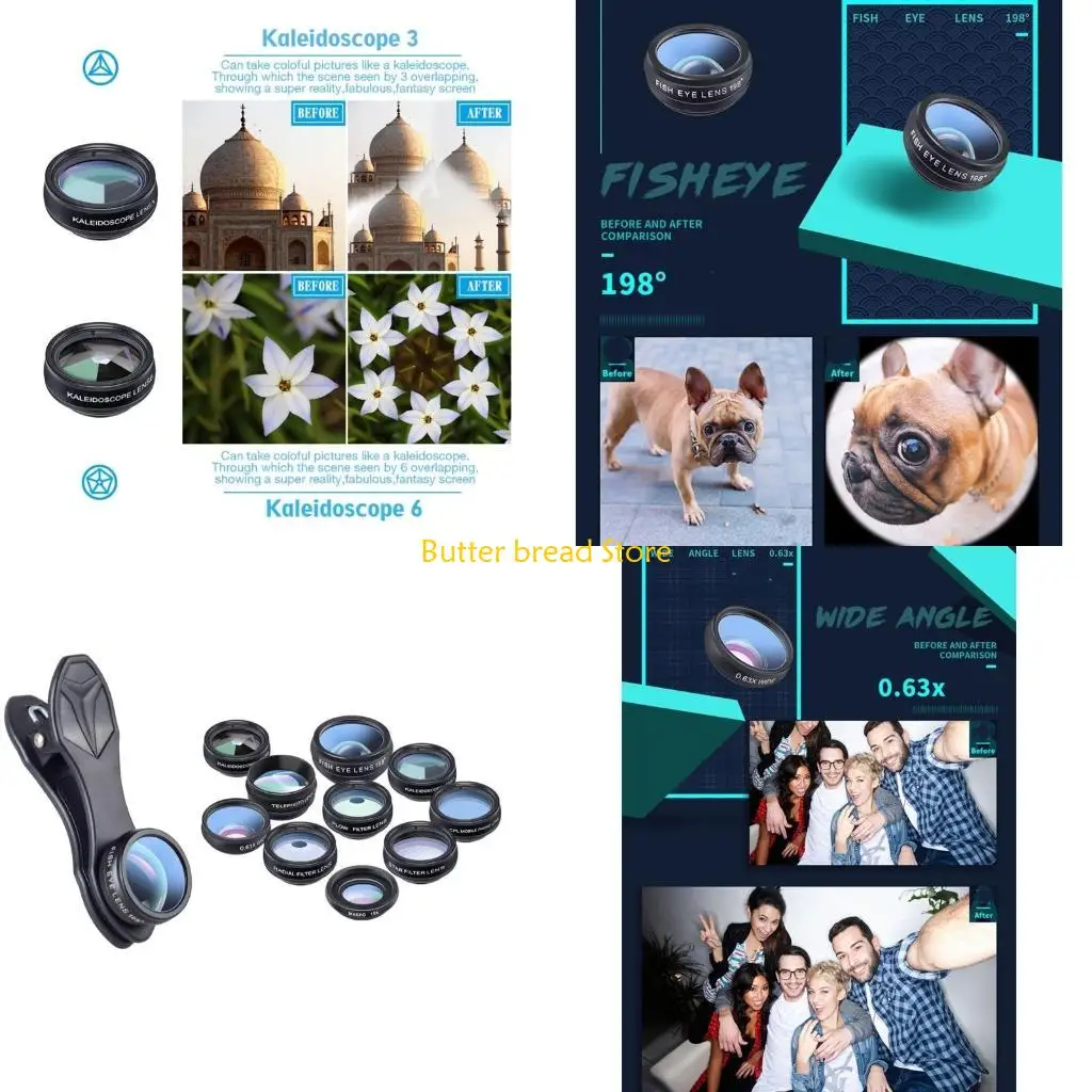 

W89C Профессиональный объектив для камеры телефона Комплект объективов для телефона 198° Объектив «рыбий глаз» 0,62X объектив 2x