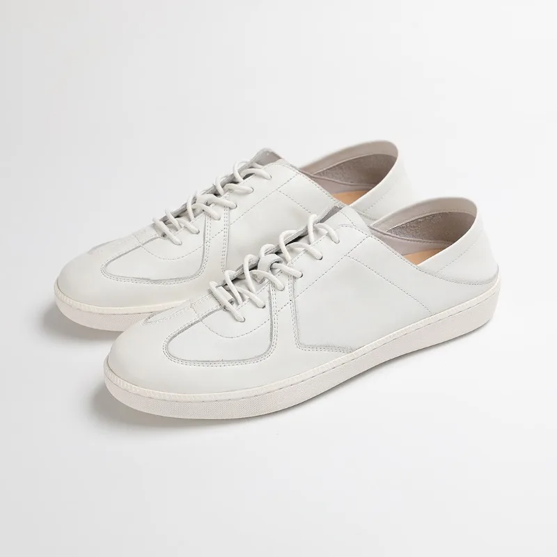 Men's Summer Breathable Little White Shoes Thin Casual Board Flat-soled Comfortable Training Single-layer Retro Cowhide Sneakers