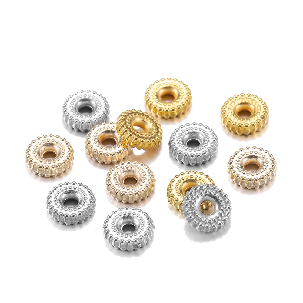 200Pcs/Lot 8mm Flat Round Gear Charm Beads CCB/Plastic Loose Spacer Beads for DIY Bracelet Necklace Jewelry Making Accessories