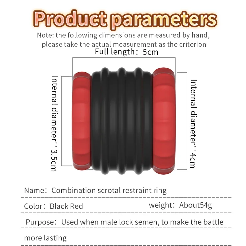 Male Penis Ring 2 in 1 Penis Sleeve Scrotal Bondage Delay Ejaculation Scrotum Lock Semen Silicone Cock Ring Sex Toys for Man Gay