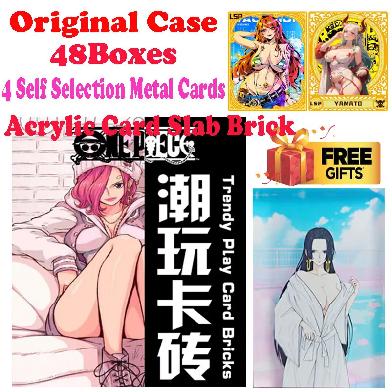 

Newest Case WholesaleOne Piece Acrylic Card Slab Brick Global Trading Japanese Anime Boa Nami Luffy ACG TCG Hobbies Gift