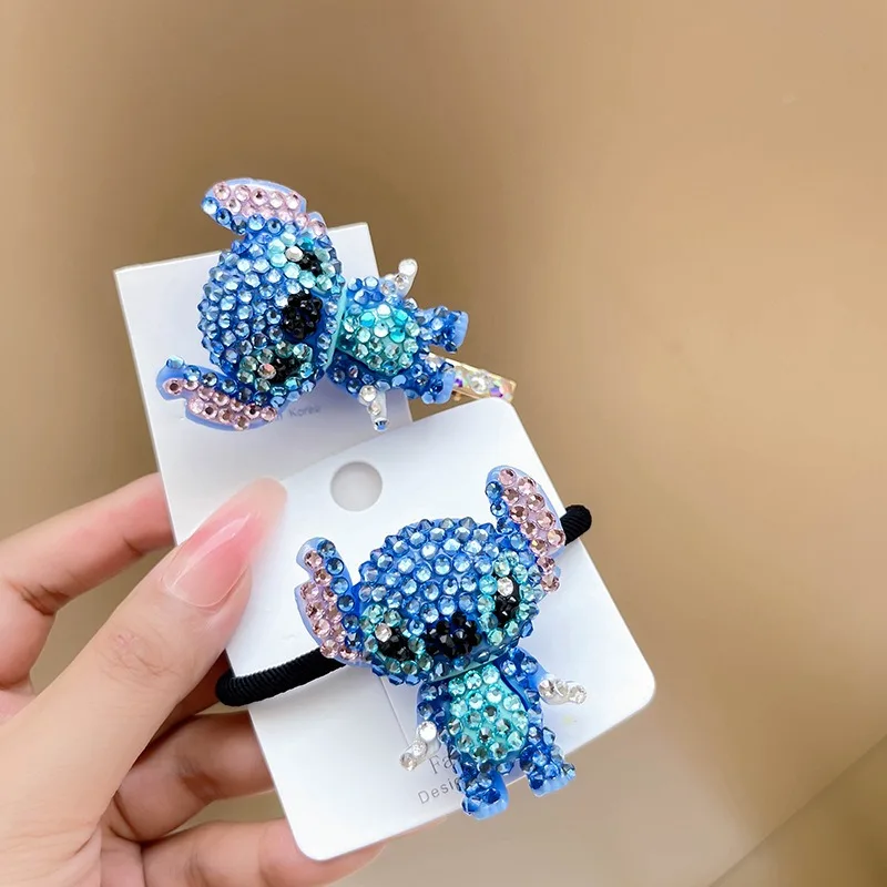 

Disney Surrounding Two Full Diamond Stitch Hair Clips, Hair Clips, Children's Water Diamond Hair Circles, Cute Cartoon Tie Hair,