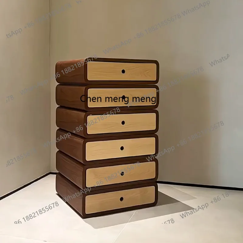 

Solid wood black walnut six-chest cabinet modern minimalist living room bedroom drawer, storage, bedside cabinet