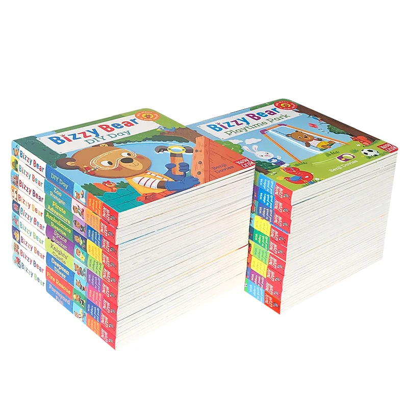 Imagem -03 - Livros Conjunto Bizzy Bear Inglês Placa Livro Crianças Cedo Imagem Educacional História Aba Lidar com Livro 18*18cm para 26 Anos Crianças 18