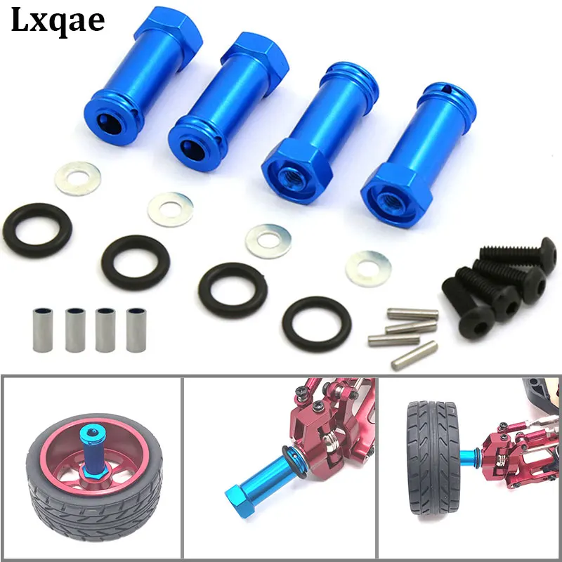 4Pcs Aluminum 12mm Hex Wheel Hub Drive Adapter Long 30mm Adaptor Extension Combiner For 1/12 RC Car Crawler Wltoys 12428 12423
