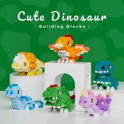 Dinosaur Micro Building Blocks Jurassic Triceratops DIY Model Pterosaur Spinosaurus Mini Brick Figures Toy  For Kids Christmas