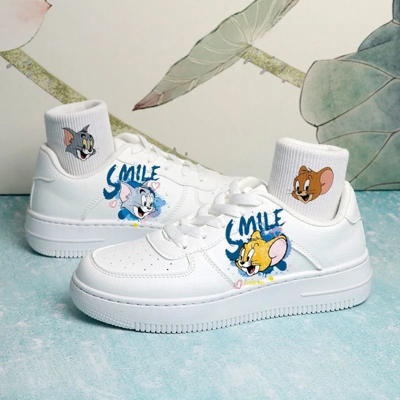 Cat and Mouse Joint Board Shoes Men's Spring and Autumn Tom and Jerry Couple Mandarin Ducks Women Graffiti Sports Shoes