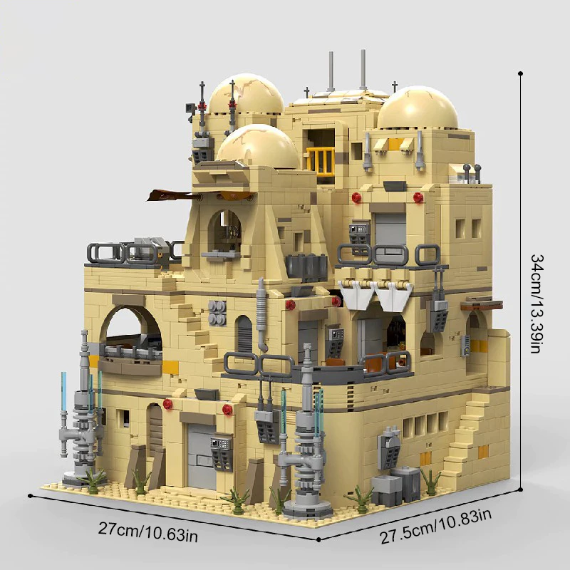 2731 قطعة حروب الفضاء MOC Mos Eisley Tavern اللبنات أفلام كوكب الصحراء نموذج معماري تجميع لعب للبالغين هدية #6