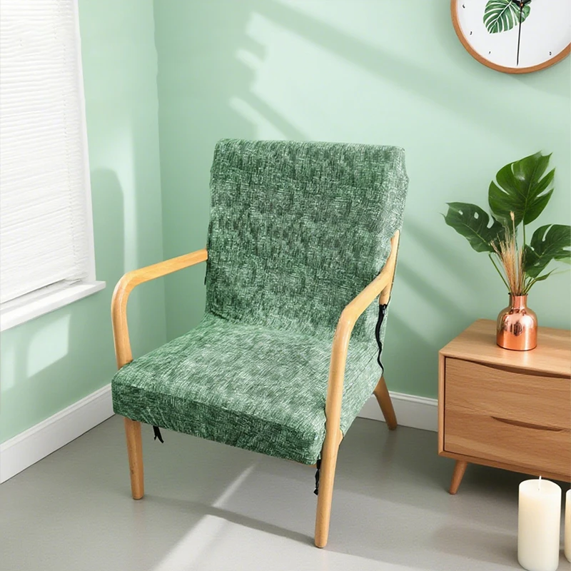 

Lazy Chair Cover Elastic Printed Solid Wood Armchair Covers Home Christmas Decor Zipper Closure Single