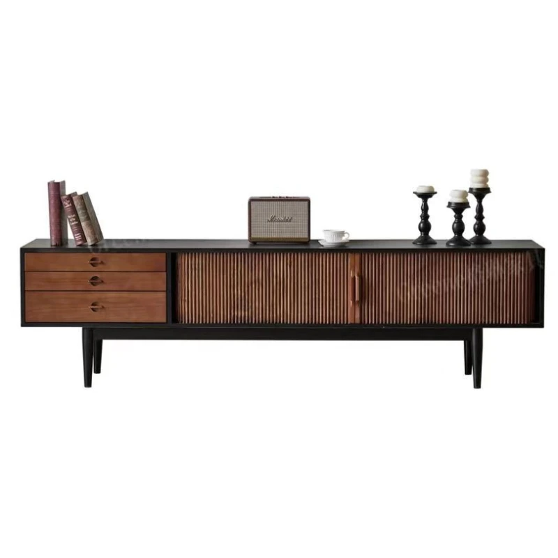 

LLMM retro medieval TV cabinet solid wood household simple floor light luxury TV cabinet