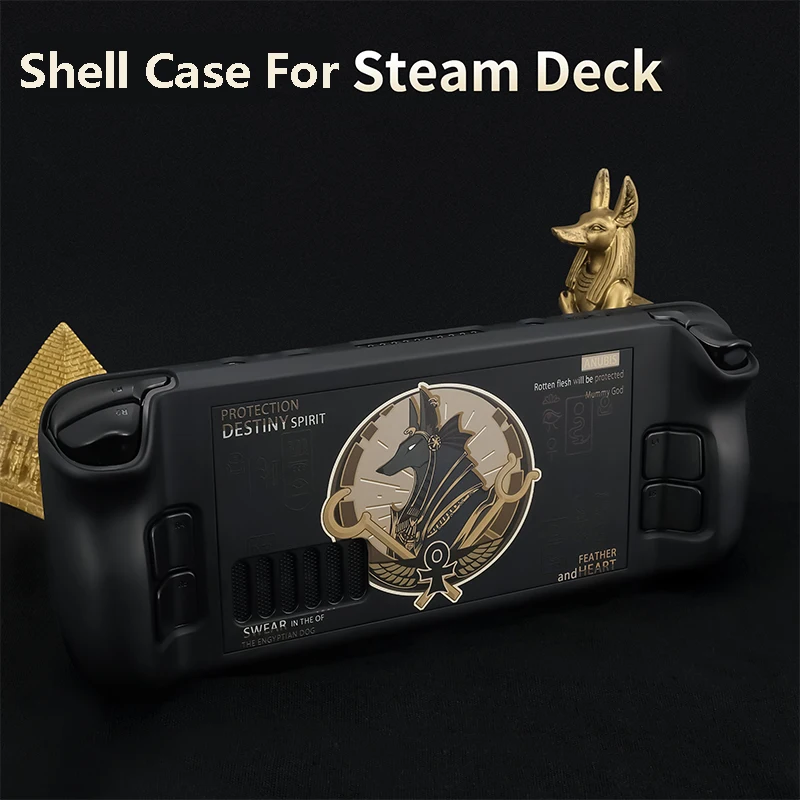 

Cool Egypt Anubis Case For Steam Deck Game Console Hard PC Protective Shell Accessories Shockproof Anti-drop Back Cover