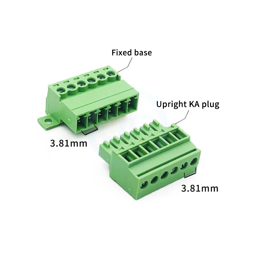 (5 Sets) KF 2EDGRKC 2EDGKA - 3.81mm Solderless Butt Plug-In Locking Plate Fixing with KA Upright Plug 2-24P 15EDGRKC/KA 3.81