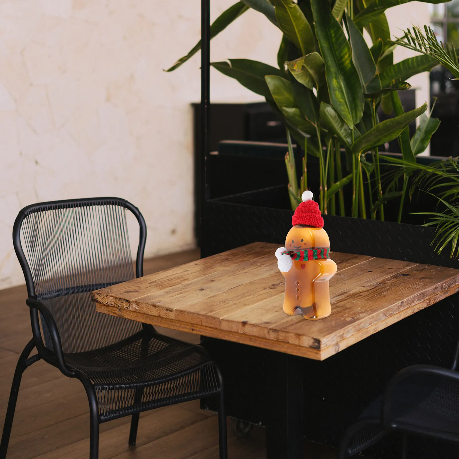 

3 set Christmas Gingerbread Man Juice Bottles Reusable Pet Leak-Proof Drink Containers For Milk Water Tea Portable Gift Bpa Free