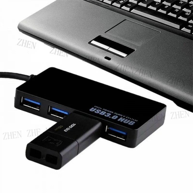 Y USB 3.0 HUB 4-Port Adapter Extender USB PC Splitter Laptop Powered AC Adapter