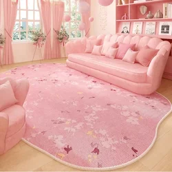 Carpet for Living Room Cute Pink Soft Coffee Table Rug Irregulate Large Area Plush Fluffy Bedroom Bedside Floor Mat Alfombra 담요
