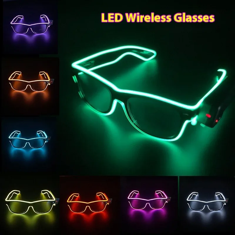 

LED Glowing Eyewear Single Color Light Up Fashion Accessories Rave Party Glasses Neon Performance Novelty Gift Divertingness