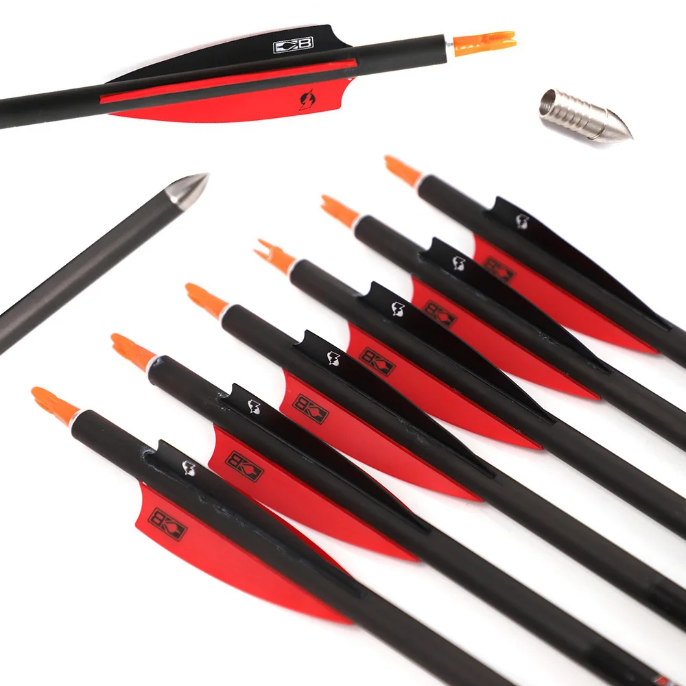 ID 9.8 Pure Carbon Arrow Spine 200 250 300 350 Archery 32in Arrow Shaft Compound Recurve Traditional Bow Shooting 6/12pcs