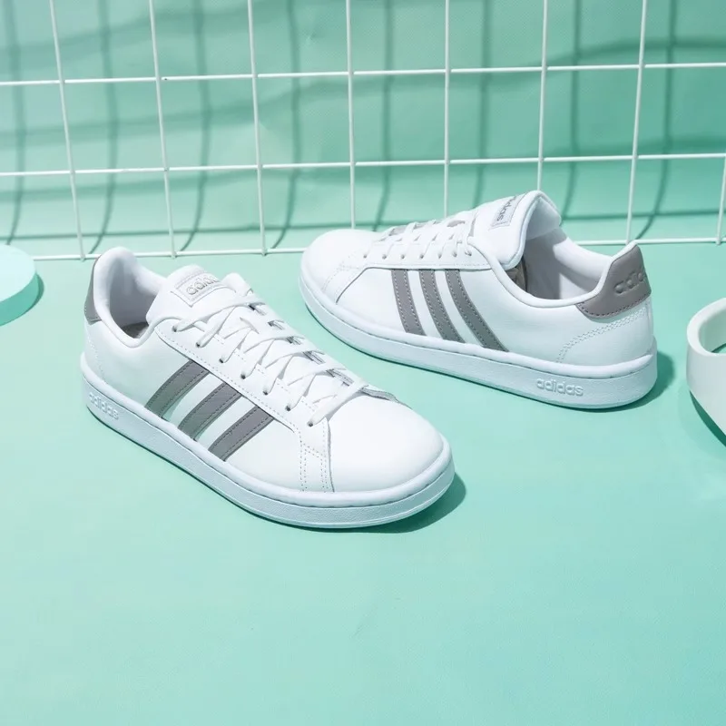 Zapatillas Adidas NEO GRAND COURT. Blanco - Color gris, empalme de cuero, la primera opción para mayor comodidad y ocio