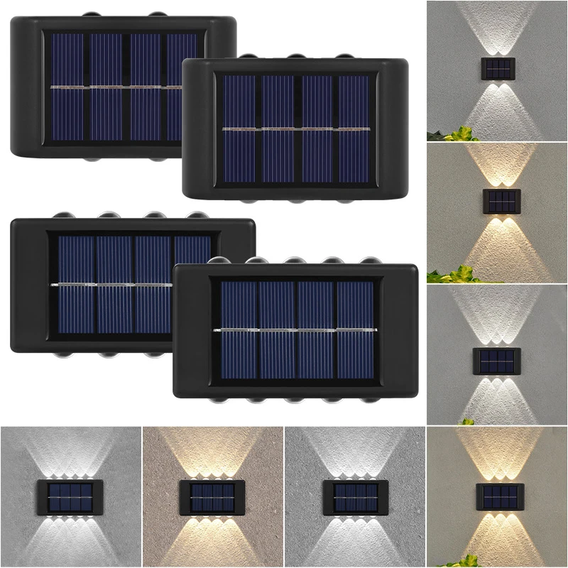 10/8/6 LED Solar Wall Lights Outdoor Waterproof Garden Light Courtyard Balcony Decorative Lighting Solar Powered Lamp Warm White