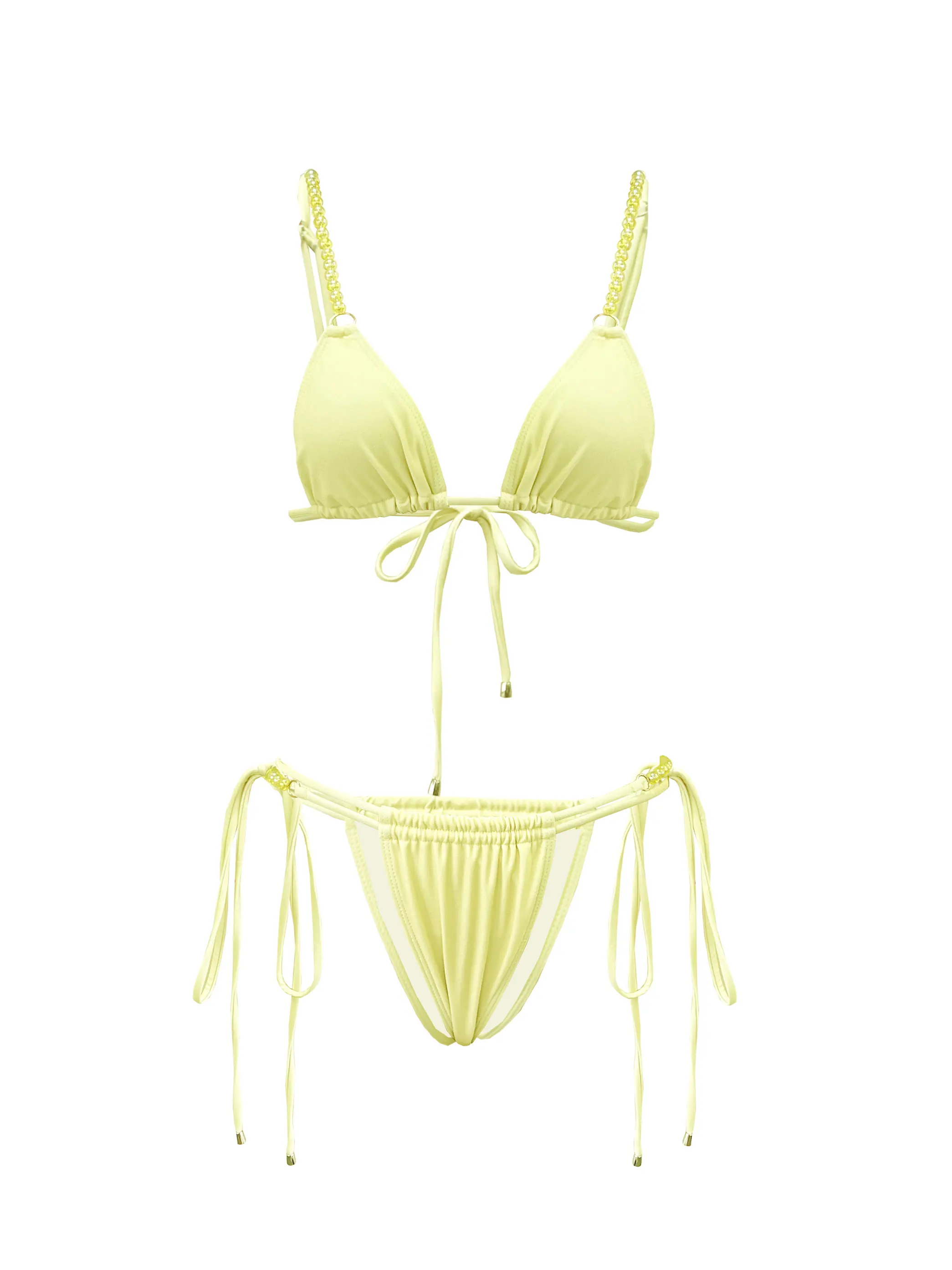 

Сексуальное бикини с цепочкой из бисера, женский купальник, стиль 2025, с низкой талией, на шнуровке, купальный костюм, женский купальный костюм, пляжная одежда, женский Getway