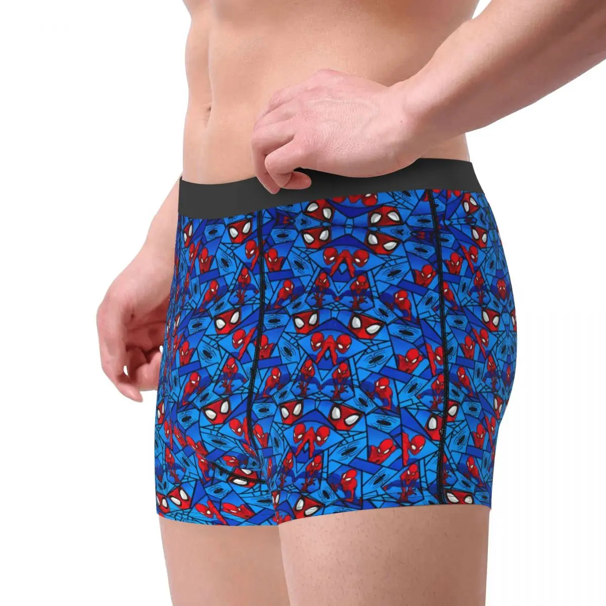 Male Fashion Spider Web Cartoon Underwear Spider Man Boxer Briefs Soft Shorts Panties Underpants