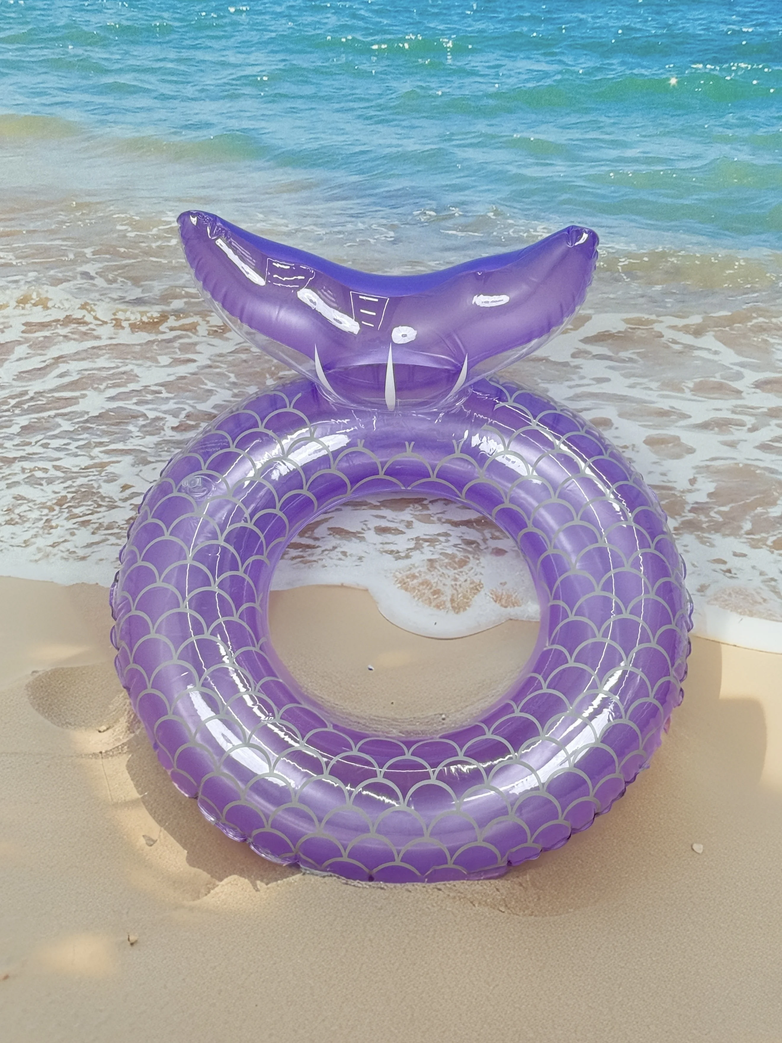 1 قطعة عوامة حورية البحر قابلة للنفخ ، ذيل PVC ، حلقة سباحة سميكة من مادة PVC ، عوامة حمام سباحة على شكل حيوان جميل ، لالتقاط الصور ، لـ Su #3