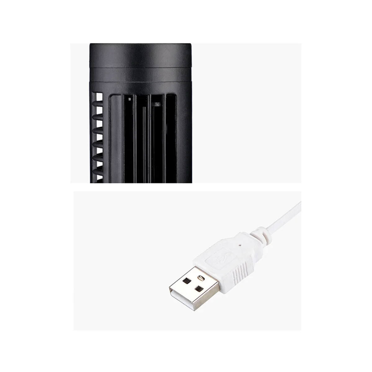 ใหม่ พัดลมทาวเวอร์ USB พัดลมไร้ใบพัด พัดลมทาวเวอร์พัดลมไฟฟ้า เครื่องปรับอากาศแนวตั้งขนาดเล็ก พัดลมตั้งพื้นไร้ใบพัด สีดํา