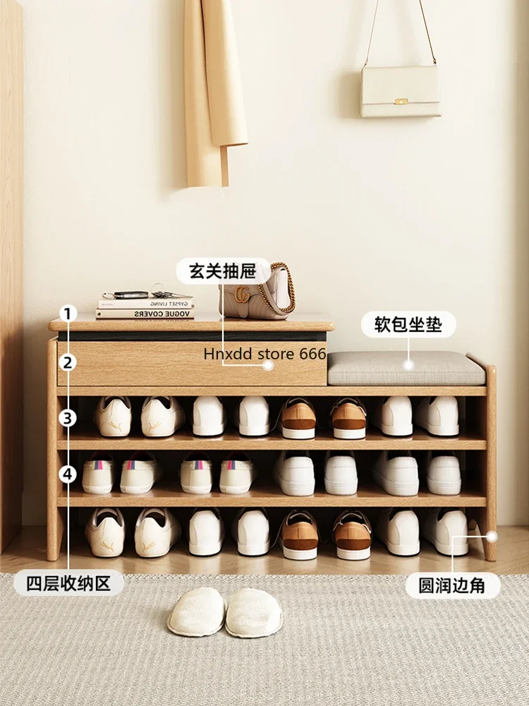 One-piece soft bag shoe stool Sitting shoe rack bench