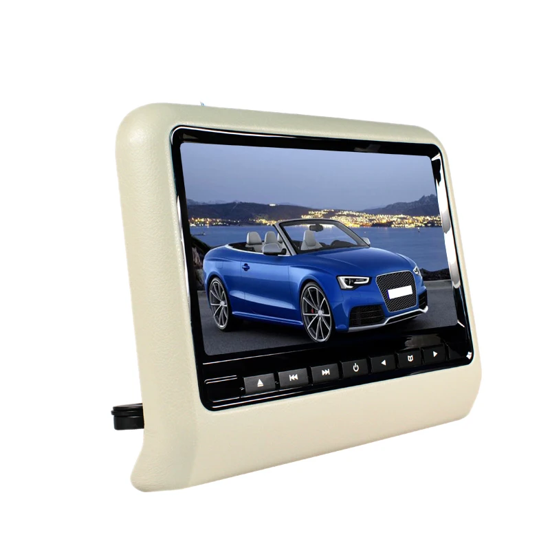 

9 Inch Car Headrest Dvd Player Rear Row Pillow Remote Control Lcd Beige