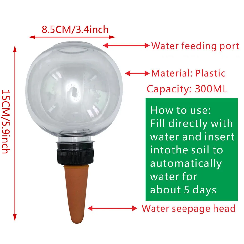1pcs 300ML Automatic Watering Device Domestic Lazy Flower Watering Device Drip Irrigation  Plant Watering Spike Drippe