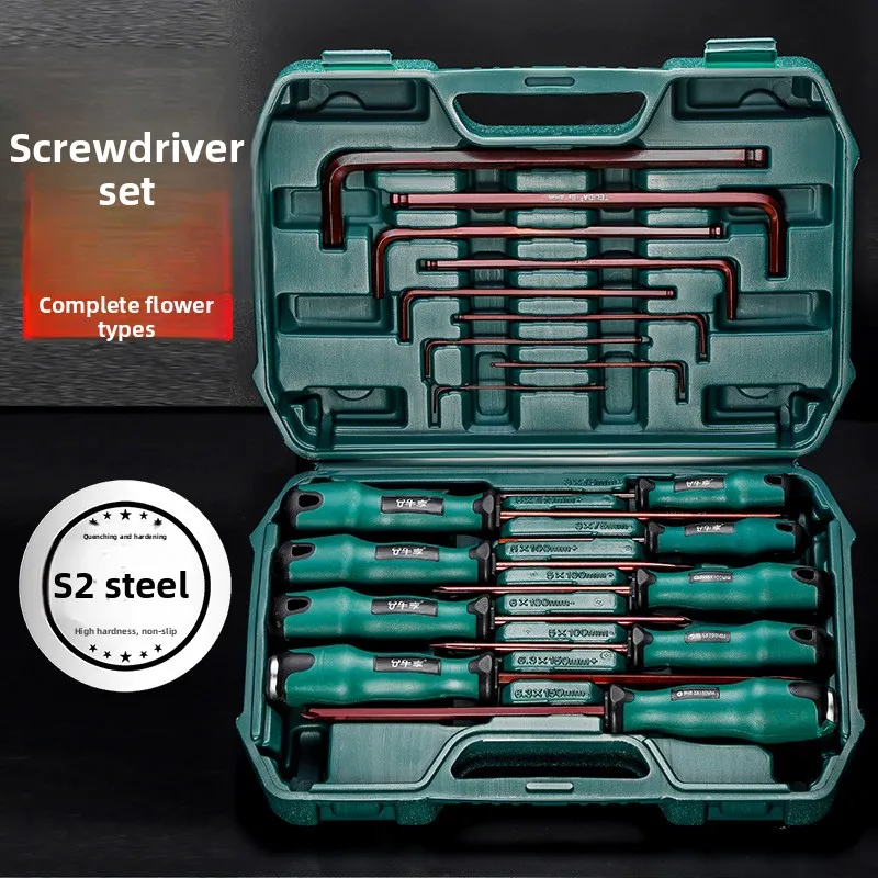 Industrial Grade Magnetic Screwdriver Set - Slotted Phillips Torx Screwdriver Kit for Household Use