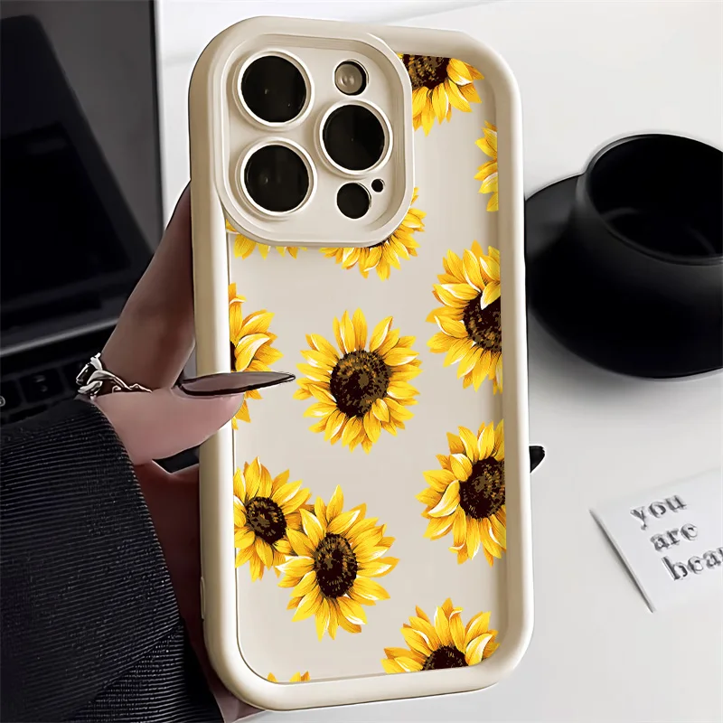 Sunflower Flower Phone Case For Samsung S24 Ultra Case A54 A55 A35 A34 A53 A24 A32 A23 A14 A52 A05 S23 Ultra S22 S21 S20 FE Case