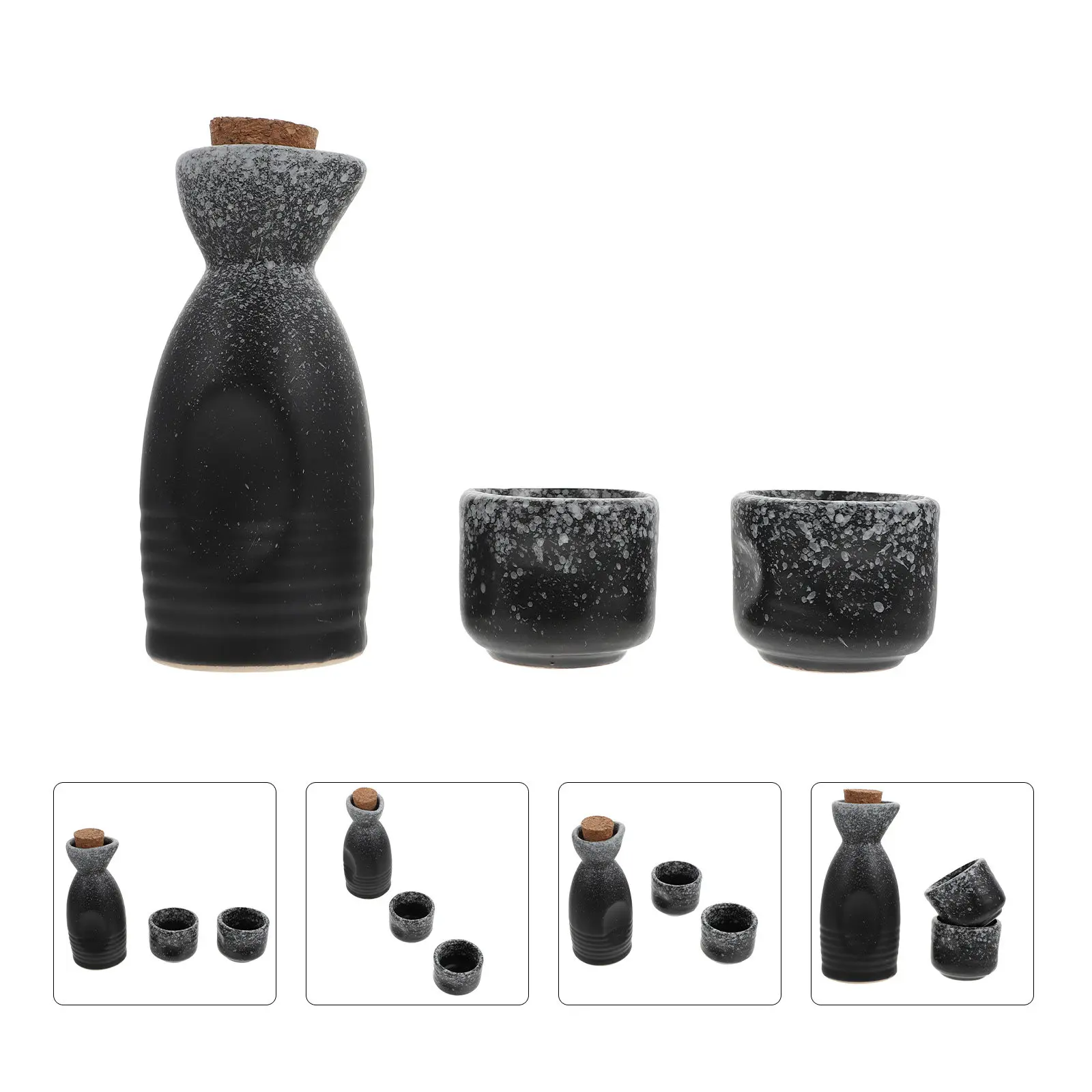 

1Set Japanese Style Ceramic Sake Pot and Cups Set Smooth Comfortable Handle High Quality Material Suitable for Spirits