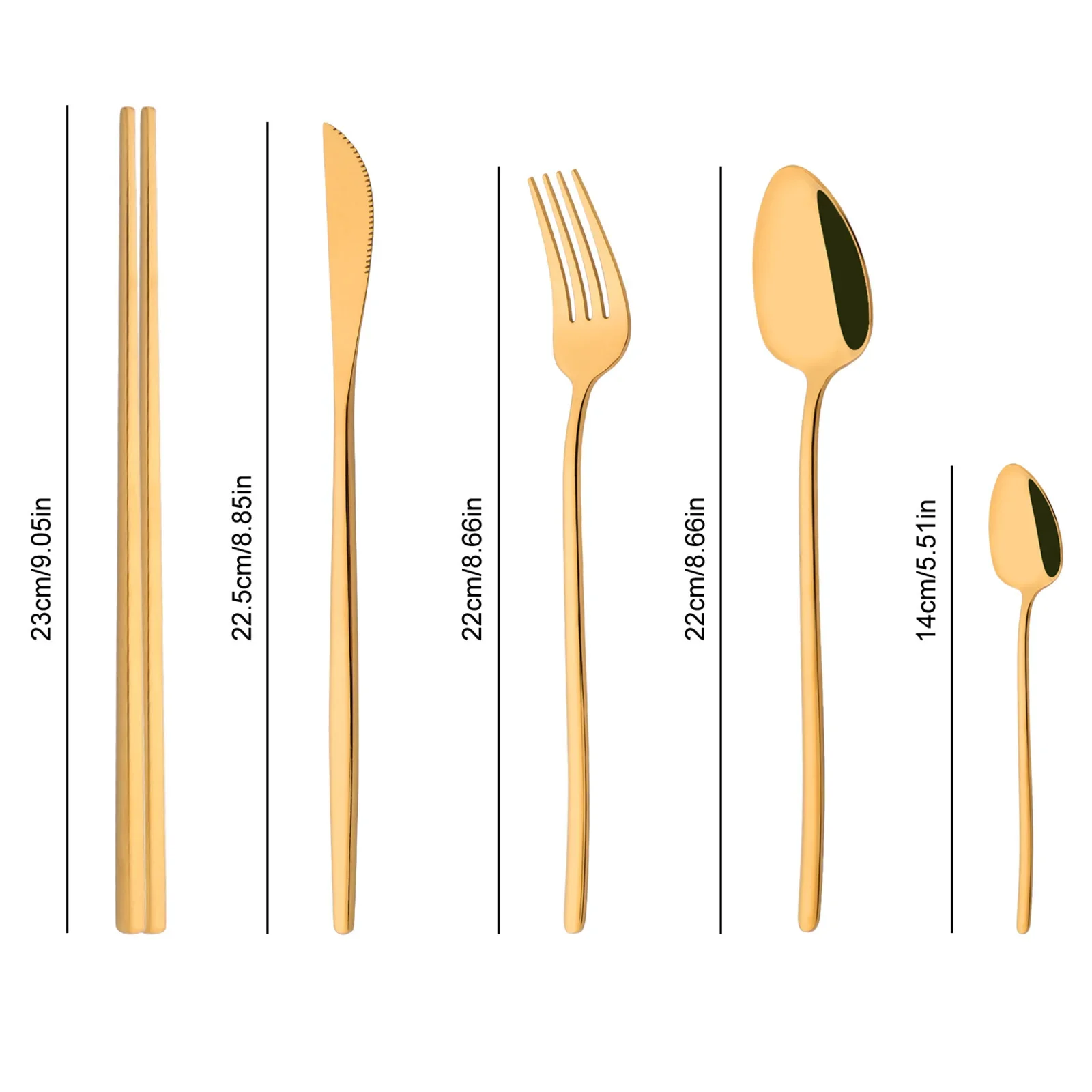New Stainless Steel Cutlery Set Sushi Sticks Dinner Spoons Set 8Pcs Dinnerware Korean Chopsticks Dinner Spoon Flatware Set