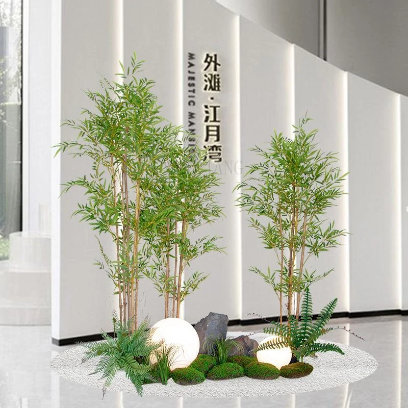 Simulated Plant Landscaping Chinese Style Indoor Landscape Simulated Flowers Simulated Bamboo Home Decoration And Furnishings