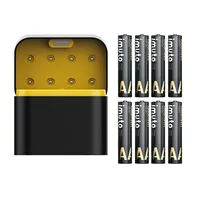 8-Slot Rapid Charger for 1300mAh AAA Lithium-Ion Rechargeable Batteries Fast Independent Charging for 1.5V, 8-Pack Compatibility