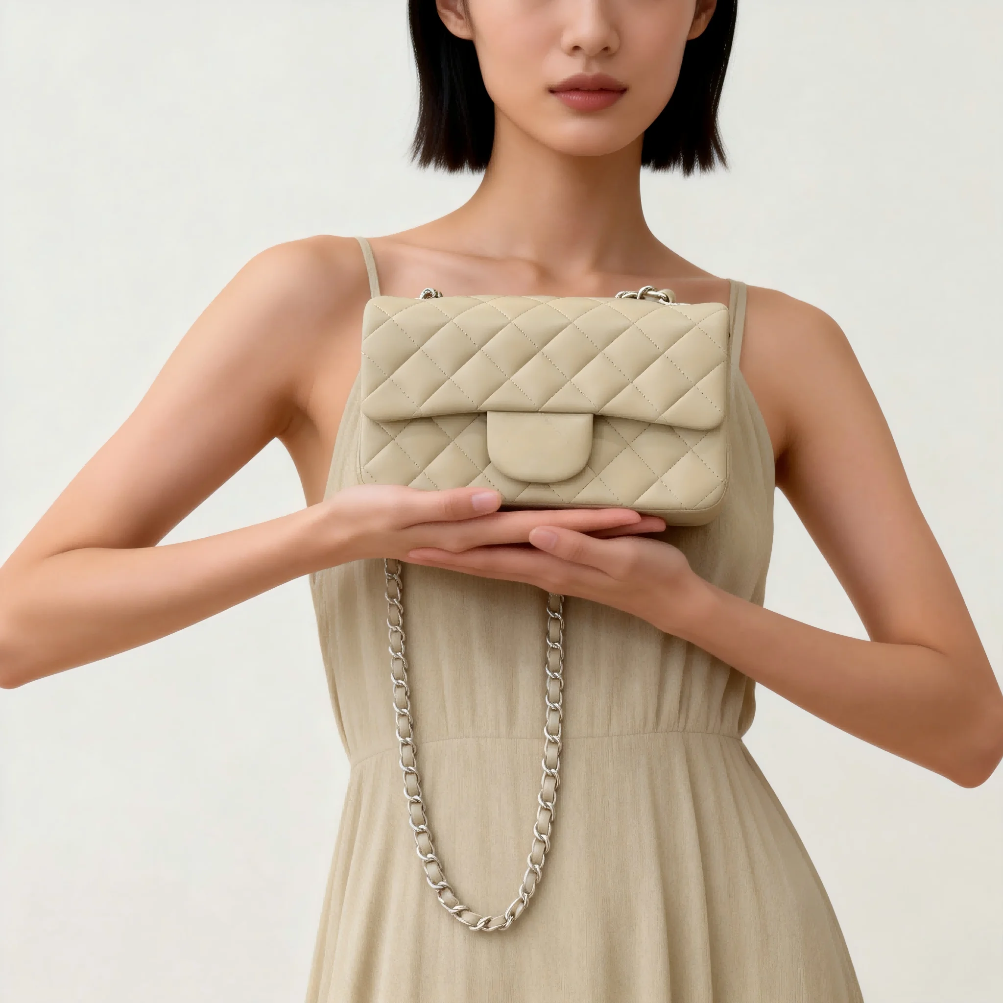 

Elegant Formal Occasion Ladies Handbag Genuine Leather Diamond Grid Chain Designer Shoulder Bag