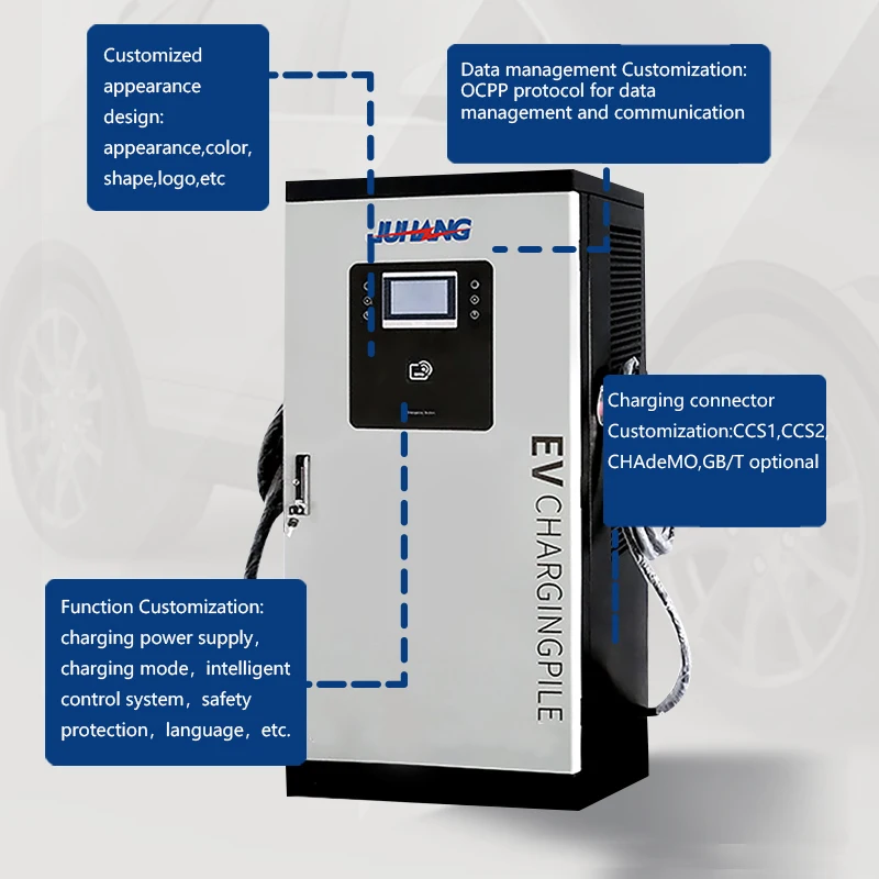 80kW Dual Gun DC Fast Charger with CHAdeMO/GBT Combo & OCPP 1.6J Support - EV Charging Station for Commercial/Public Use