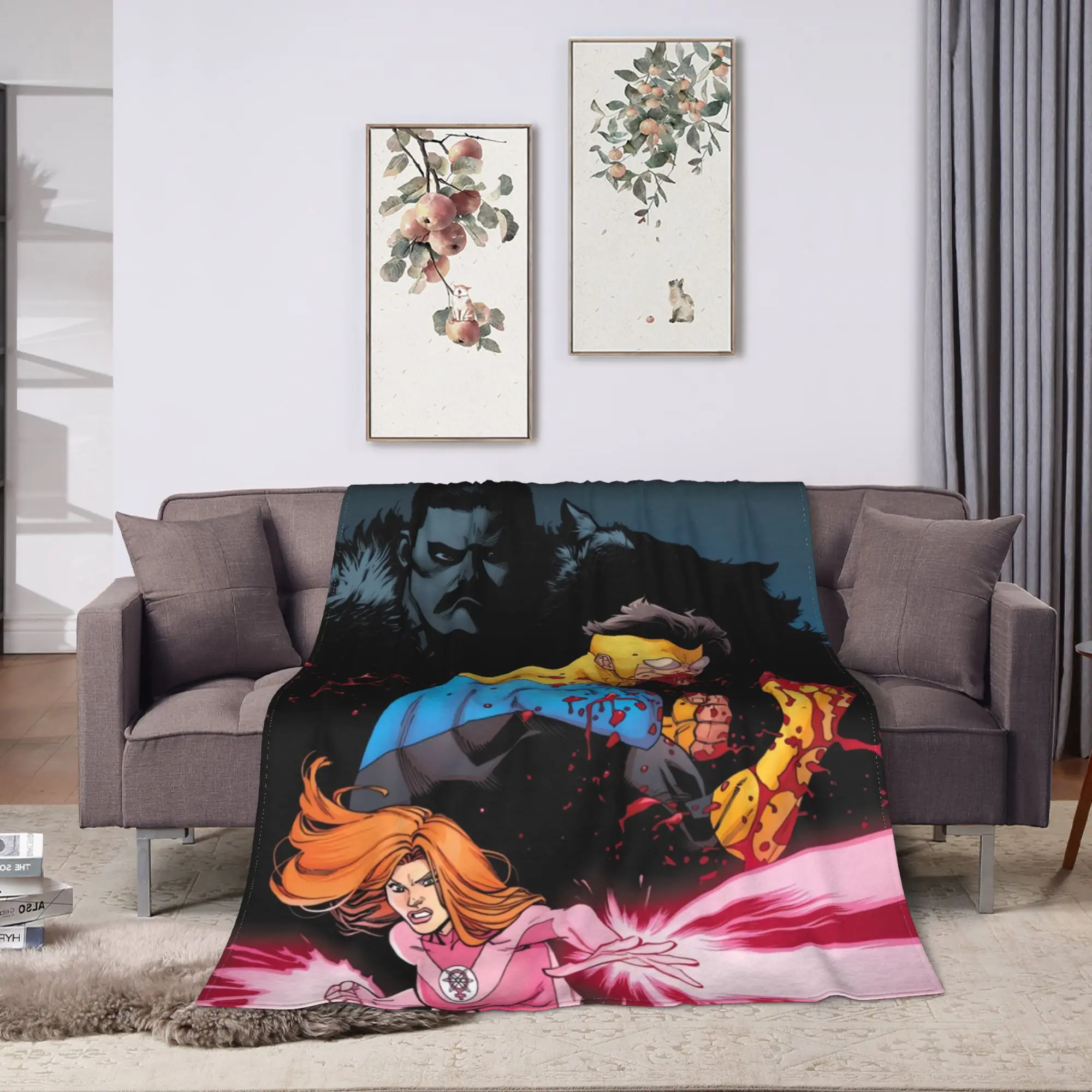 Super Warm Blanket Picnic Invincible Thragg Throw Blanket  Flannel Bedspread For Outdoor Fashion Sofa Bed Cover